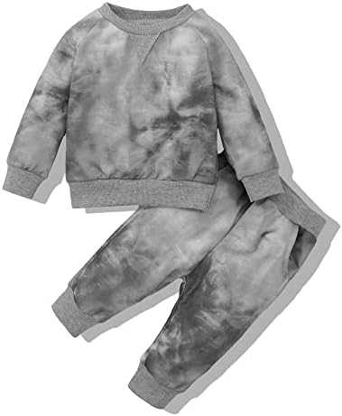 בגדי תינוקות הדפס צבי הדפסת שרוול ארוך צמרת מכנסי סווטשירט סוודר סט תלבושת חורפית