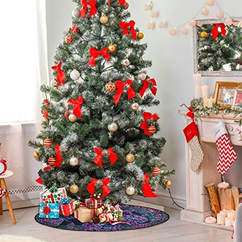 Visesunny עץ חג המולד מחצלת שבטי פיל צבעוני עיצוב פייזלי